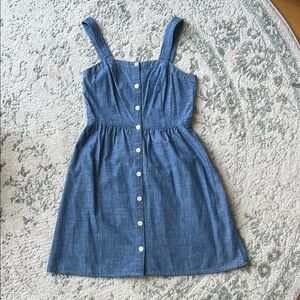 J. Crew Factory Blue Button-Down Denim Dress